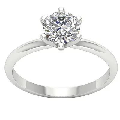 Solitaire Engagement Ring 6 Prong Set 14K Solid Gold I2 I 1.25Ct Genuine Diamond - Image 1 of 4