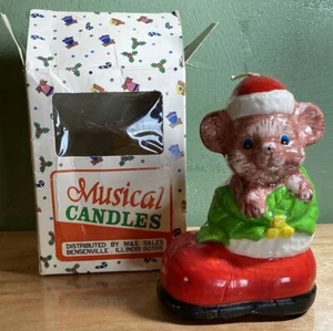 Vintage Holiday Christmas Bear Santa Musikkerze 5" von M&S Sales - Bild 1 von 12