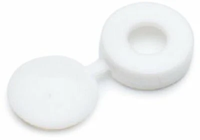 SISI UK 50 x Plastic Screw Cup and Covers Caps to Fit No.6/ No.8 Screws - White
