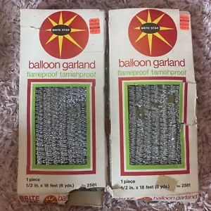 Vtg Brite Star Balloon Gold Twist Foil Tinsel Garland 1973 West Germany 18 Ft X2 - Picture 1 of 8