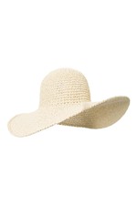 Mountain Warehouse Straw Wide Womens Hat in Beige for Sun Protection in One Size