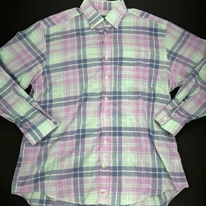 Camisa Vinyard Vines Murray Púrpura/Aqua Cuadros Abotonada - Adulto Talla Grande - Imagen 1 de 7