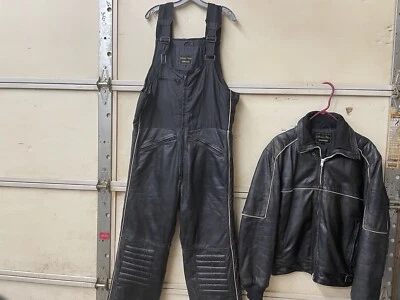 Vintage yamaha leather Jacket And Leather Snow Pants Excellent Condition Size L - Image 1 of 4