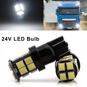 100Pcs 24V 194 LED Bulbs T10 Side Marker Dashboard Light W5W 2825 158 192 168 - Picture 1 of 12