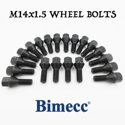 M14x1.5, R13 27mm Wheel Bolts (Bimecc) Black x 20 For Audi 200 [C2/C3] — 第 1/4 张图片