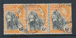 FRANCOBOLLI GOLD COAST GIFFARD CAMP su STRIP di 3 COCAO COLTIVATORE 6d - Foto 1 di 1