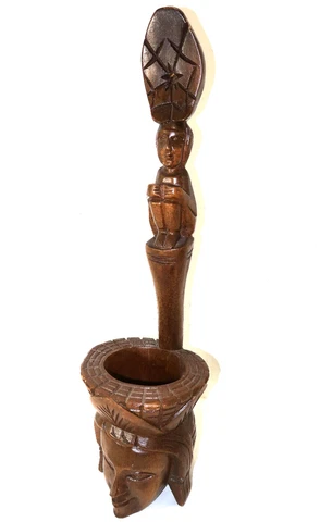 20" Polynesian Hand-Carved Wood Ladle -or- WALL SCONCE CANDLE HOLDER - 1960s Cover