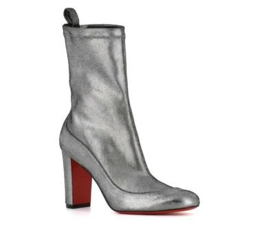 Christian Louboutin GENA 靴子 银色弹力皮革踝靴 36.5 — 第 1/4 张图片