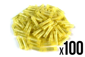 100 gelbe Wärmeschrumpfkolben wasserdichte Drahtverbinder 12-10 AWG Dichtklemmen - Bild 1 von 12