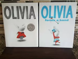 2 Hardcover Olivia Books Olivia & Olivia Forms a Band- Ages 3-7 EUC $35 Retail - Imagen 1 de 4