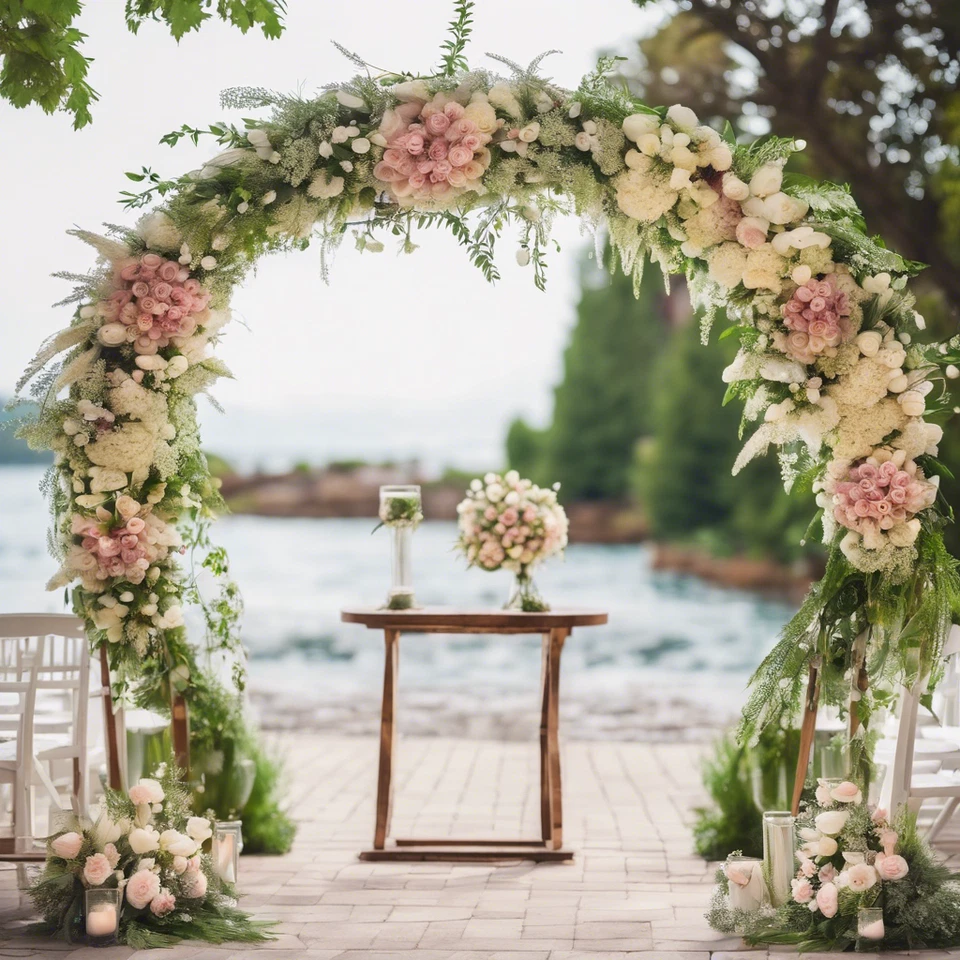 Металлическая беседка 8 x 9 футов, свадебная арка, уличная садовая решетка, подставка для фона. - Изображение 1 из 4