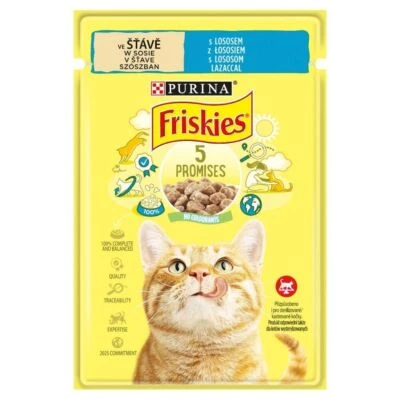 PURINA FRISKIES LACHS IN SAUCE NASSFUTTER FÜR KATZEN 85g - Bild 1 von 2