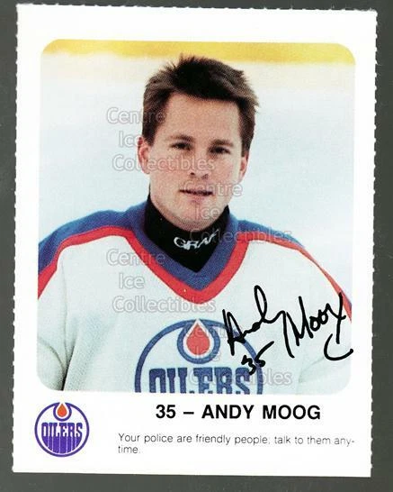 1986-87 Edmonton Oilers Red Rooster #1 Andy Moog - Image 1 of 1