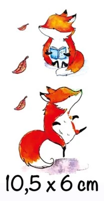 Tatuaggio Temporaneo Volpe Volpe Colorato Impermeabile Body Art Una Volpe Adesivo
