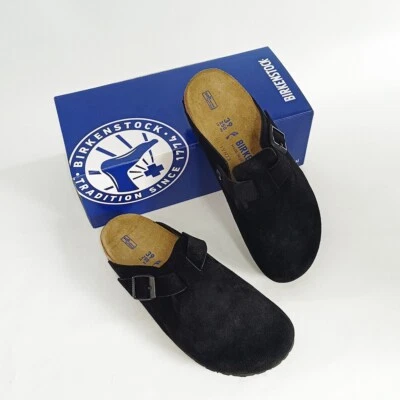 Birkenstock Boston Plantilla Suave Gamuza Cuero Negro Mujeres y Hombres EU 37-45 Foto 1 de 4
