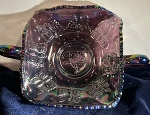 Vintage Fenton Carnival Glass Candy Dish Purple Iridescent Rainbow Colors - Picture 1 of 7