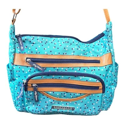 Bolso Bandolera Lily Bloom Sombra Punto Cartera Organizador Bolsillos Manchado Azul Teal Foto 1 de 4
