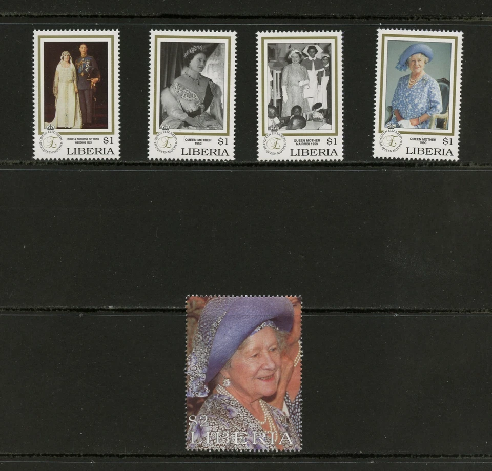 H304 Liberia 1999 Reina Madre 5v.      MNH Foto 1 de 1