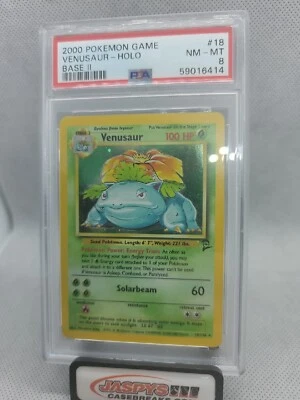 Venusaur Base Set 2- 2000 Pokemon Holo 18/130 PSA 8 Near Mint - Mint - Image 1 of 2