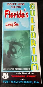 Brochure da viaggio vintage anni '50 FORT WALTON BEACH FLORIDA ACQUARIO GOLFARIO - Foto 1 di 12