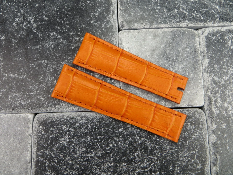 20mm Leather Strap White Red Orange Blue Watch Band Rolex Daytona Regular x1 O - Image 1 of 4