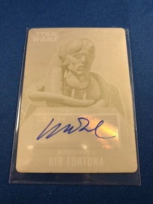 2016 Topps Star Wars Evolution Yellow Press Plate Autograph 1 Of 1 Matthew Wood - Image 1 of 4