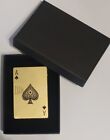 Gas Feuerzeug Spielkarte PIK AS in Gold mit UV Licht inkl Geschenkschachtel
