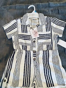 Jessica Simpson little girls linen romper size 5, NWT - Picture 1 of 9
