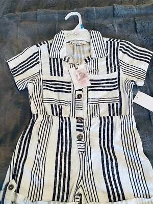 Jessica Simpson little girls linen romper size 5, NWT A219 - Image 1 of 4