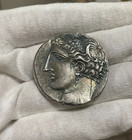 Carthaginian 5 Silver Shekel Coin with Tanit and Pegasus Carthage (Reproduct.)