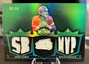 2007 Topps Triple Threads John Elway Emerald Relic Card 2/18