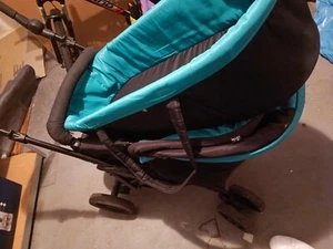 Babywagen 2 in 1, Kinderwagen, Buggy, Baby, Kleinkind, Schwarz, Türkis, gebrauch - Bild 1 von 6