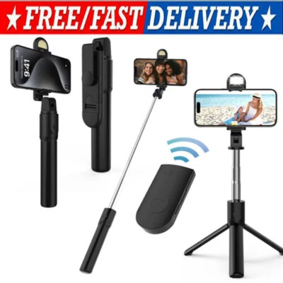 US Selfie Stick Tripod Remote Desktop Stand Phone Holder For iPhone Samsung LOT - Image 1 of 4