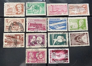 BRAZIL. postage stamps lot of 14 commemoratives old different - Picture 1 of 1