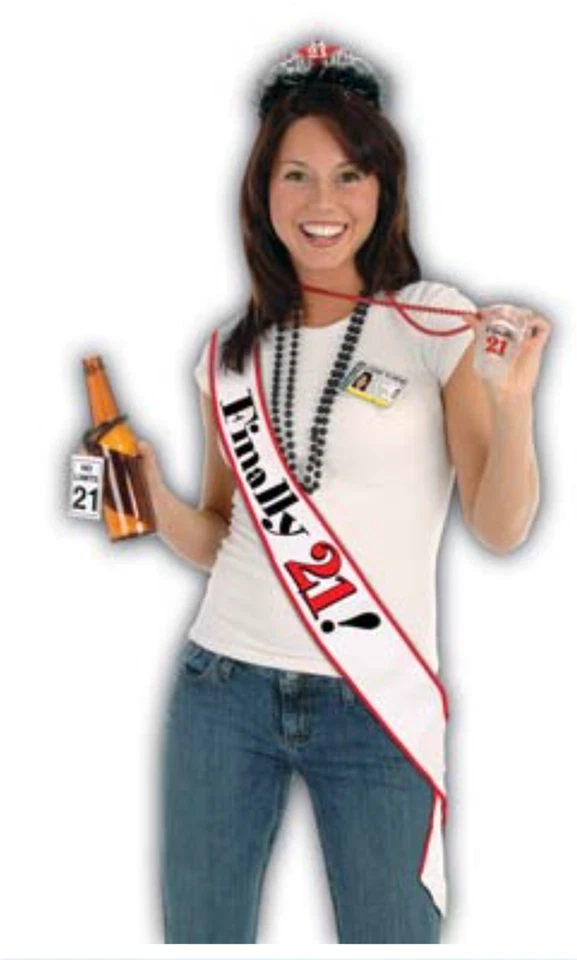 FAJA DE SATÉN 21 CUMPLEAÑOS FINALMENTE 21 PARA FIESTA Foto 1 de 1