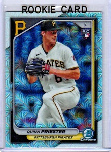2024 Bowman Quinn Priester Mega Box Mojo Refractor Rookie RC Pittsburgh Pirates - Picture 1 of 2