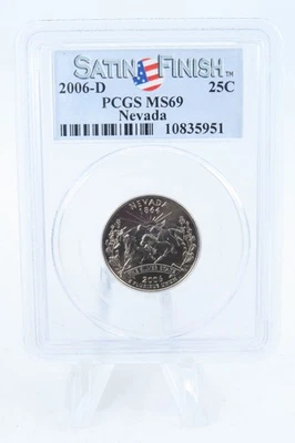 2006-D PCGS SP69 Nevada Satin Finish State Quarter 25C - Image 1 of 2
