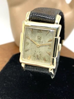 Omega Watch N6263 Vintage 1952 Swiss Mechanical 14k Gold Filled Case Tank 24mm - Image 1 of 4