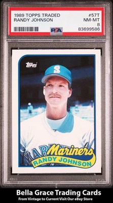 1989 Topps Traded Randy Johnson #57T Seattle Mariners PSA 8 MLB Baseball  - Image 1 of 2