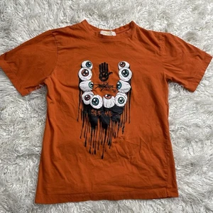 Miskeen T-Shirt Kinder L 14-16 Augäpfel Orange Y2K Mode - Bild 1 von 3