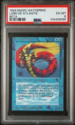 Beta Lord of Atlantis Limited Edition Magic the Gathering MTG PSA EX-MT - Image 1 of 2