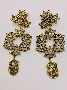 Jose Maria Barrera for Avon Imperial Elegance Chandelier 4.25” Clip Earrings - Picture 1 of 13