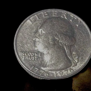 Rare US 1776-1976 D Bicentennial Quarter, filled Mint Mark, RARE  ERROR - Picture 1 of 2
