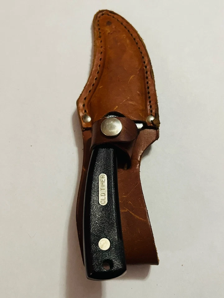 复古 SCHRADE USA 152 旧计时器 Sharpfinger Caping Skinner 固定刀片刀 — 第 1/4 张图片