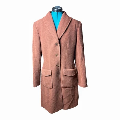 Peruvian Connection Women's Coat Llama Wool Blend Long Coat Amber Brown Sz 10 - Image 1 of 4