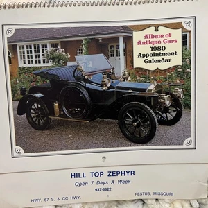 Vintage 1980 Mobil Gas Oil Station Antique Cars Automobile Photo Album Calendar - Picture 1 of 16