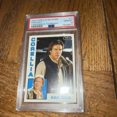2023 Topps Star Wars Throwback Thursday Han Solo Card #17 PSA 10 Gem Mint - Image 1 of 2