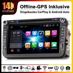 8" 64GB Android 14 Autoradio GPS DVD VW Golf 5 6 Passat Tiguan EOS T5 SeatSkoda - Bild 1 von 15