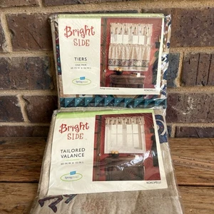 Kokopelli 3 Piece Window Treatment Tiers And Valance 60” Wide Window Vintage - Picture 1 of 11