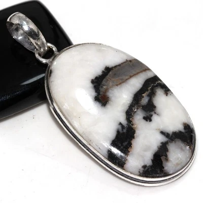 Colgante enchapado en plata 925 turquesa búfalo blanco 2,1" regalos para mujer JW Foto 1 de 3